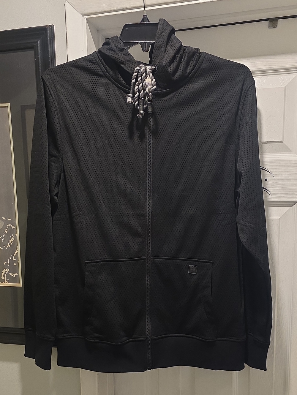 Men's Black Full-Zip Hoodie Sweater - Performance Knit